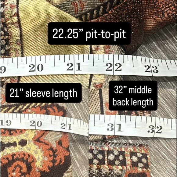 Chico’s Tapestry Dreams Brocade Patchwork Evening Coat Metallic Glam Art-to-Wear - Picture 15 of 15